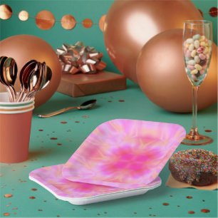 Pink Flare Paper Plate