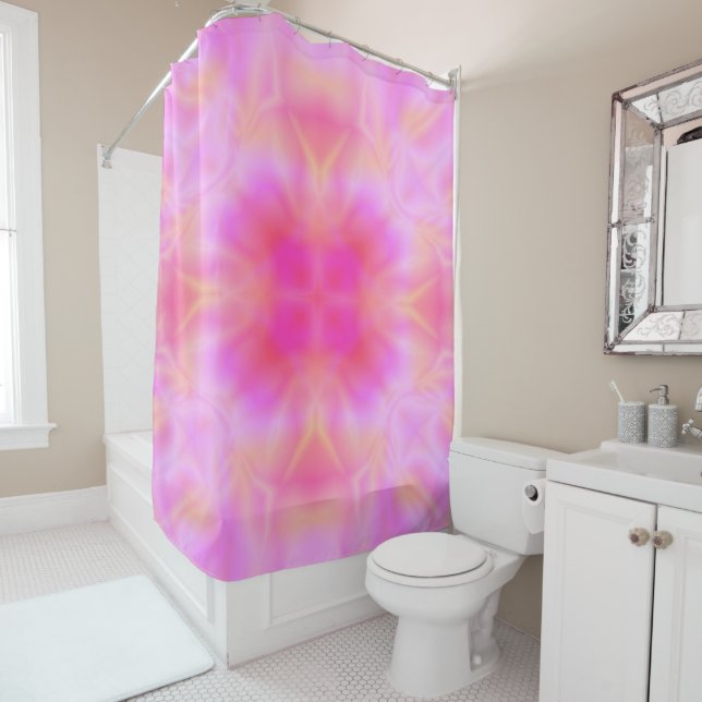 Pink Flare Shower Curtain (In Situ)