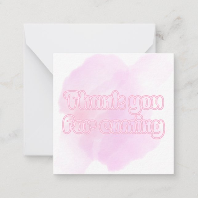 Pink Flat Note Card (Front)