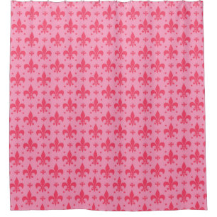 Pink Fleur-de-lis Pattern Design  Shower Curtain