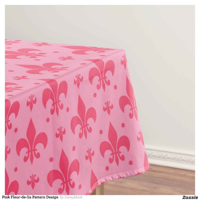 Pink Fleur-de-lis Pattern Design  Tablecloth (Creator Uploaded)