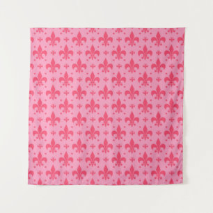 Pink Fleur-de-lis Pattern Design Tapestry