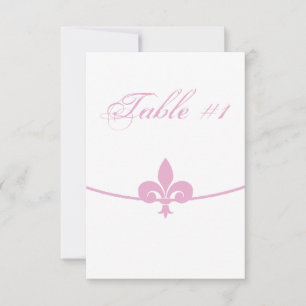 Pink Fleur de Lis Reception Table Card