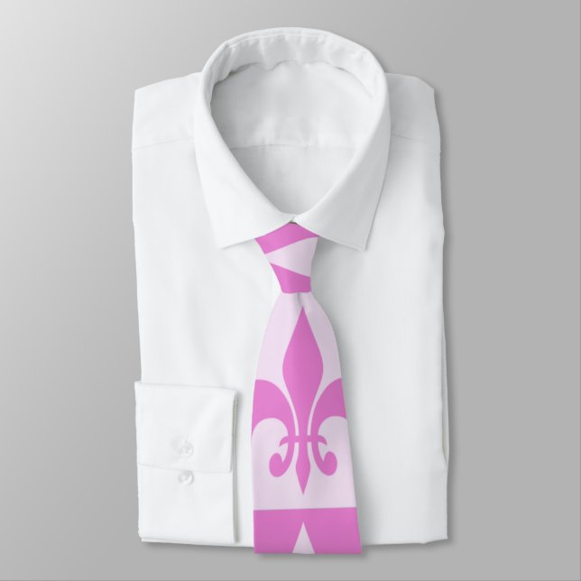 Pink Fleur de lis Tie (Tied)