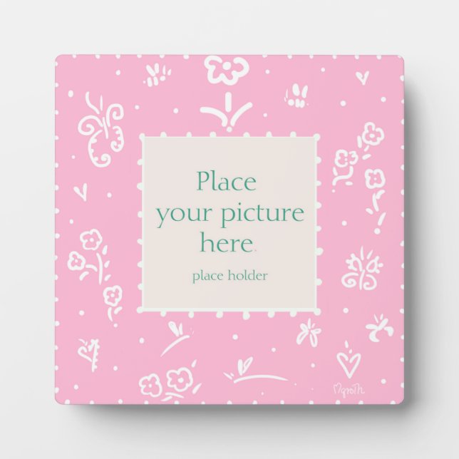 Pink fleur photo plaque (Front)