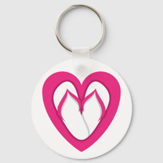 pink flip flop design 2 key ring