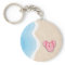 Pink Flip-Flops on the Beach Keychain