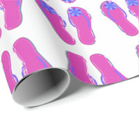 pink flip-flops with blue flower