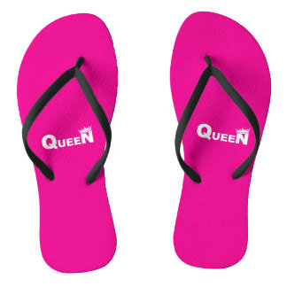 Pink flip-flops with 'Queen' – beach style Jandals