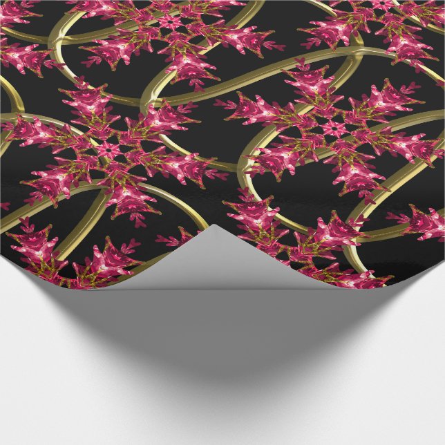 Pink Floating Flakes Wrapping Paper (Corner)