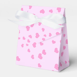 Pink Floating Hearts Favour Box