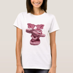 Pink FLOATING PINK SUNGLASSES AND FLIP FLOPS T-Shirt