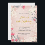 Pink Floral 16th Birthday Invitation (any age)<br><div class="desc">Pink Floral 16th Birthday Invitation for girl.
Can be changed to any age</div>