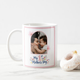 Pink Floral 1st Mother's Day Custom Keepsake Coffee Mug