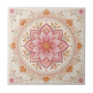 Pink Floral 4.25" Tile To Brighten Any Space