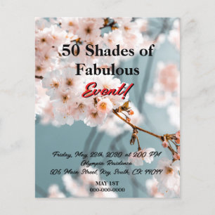 Pink Floral 50 Shades of Fabulous Flyer
