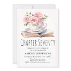 Pink Floral 70th Book Theme Birthday