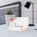 Pink Floral 80th Birthday Party Guests Thank You Card<br><div class="desc">Pampas Grass Terracotta 80th Birthday thank you card that you can easily customise by clicking the "Personalise" button. Perfect for other special milestone events coming up.</div>