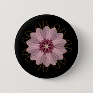 Pink Floral Abstract 6 Cm Round Badge