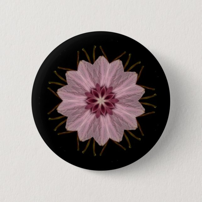 Pink Floral Abstract 6 Cm Round Badge (Front)