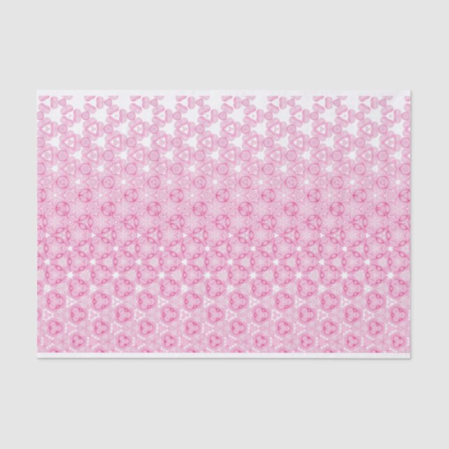 Pink Floral Abstract Design Tissue Paper (Front)