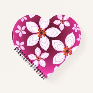 Pink Floral Abstract Pattern Aesthetic Flower Ar Notebook