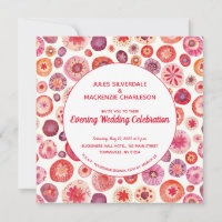 Pink Floral Abstract Pattern Evening Wedding