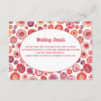 Pink Floral Abstract Pattern Wedding Details