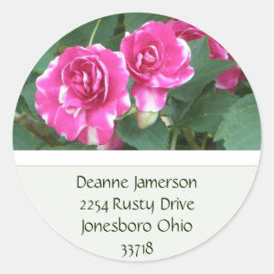 PInk Floral Address Stickers