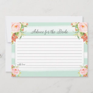 Pink Floral Advice For the Bride Card