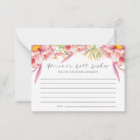 Pink Floral Advise or Well Wishes Bridal Shower