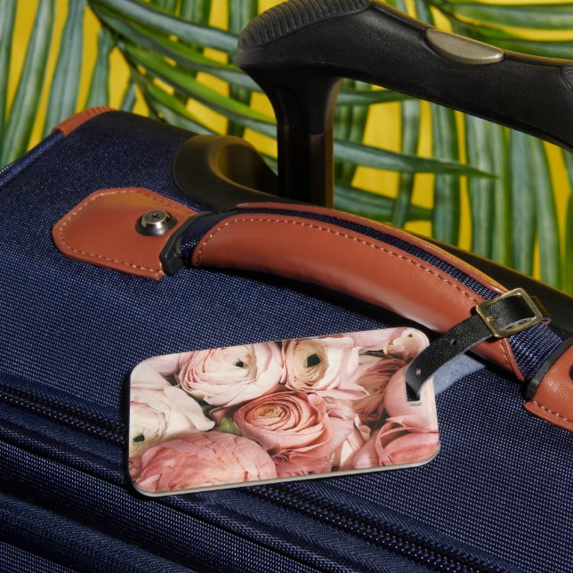 Pink Floral Air Freshener Luggage Tag (Front Insitu 3)