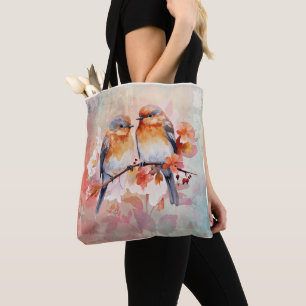 Pink Floral Allover Pattern Tote Bag