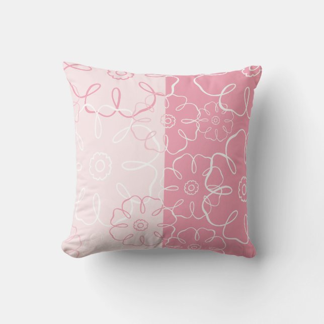 Pink Floral American MOJO Pillow (Front)