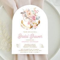 Pink Floral Anchor Nautical Arch Bridal Shower