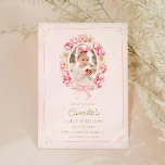 Pink Floral and Bow Girl Photo Birthday Invitation<br><div class="desc">Looking to throw a picture-perfect birthday bash? Personalise this invitation with her favourite picture. All lettering is editable - click the "Customise Further" button to edit. Matching items in our store Cava Party Design.</div>
