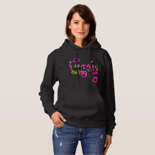 Pink Floral Angela Name Logo, Hoodie