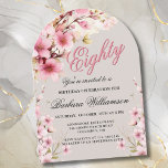Pink Floral Arch Elegance 80th Birthday Party Invitation<br><div class="desc">Start this special 80th birthday celebration in a elegant style with this beautifully feminine gentle floral arch invitation with hand painted watercolor mixed wildflowers. All of the text can be personalised for your party including the guest of honour's age. If you have any special requests or require design assistance, just...</div>
