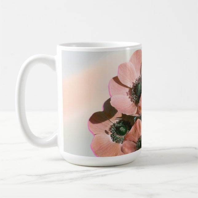 pink floral art coffee mug (Left)