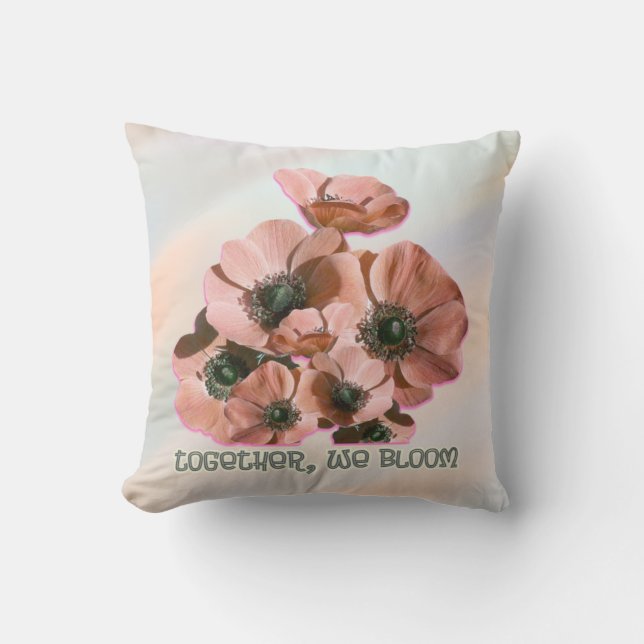 pink floral art cushion (Front)