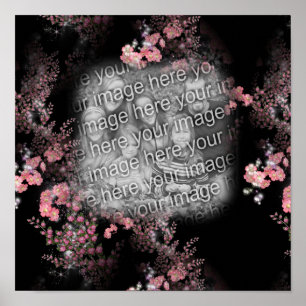 Pink Floral Art FrameCreate Your Own Photo Poster