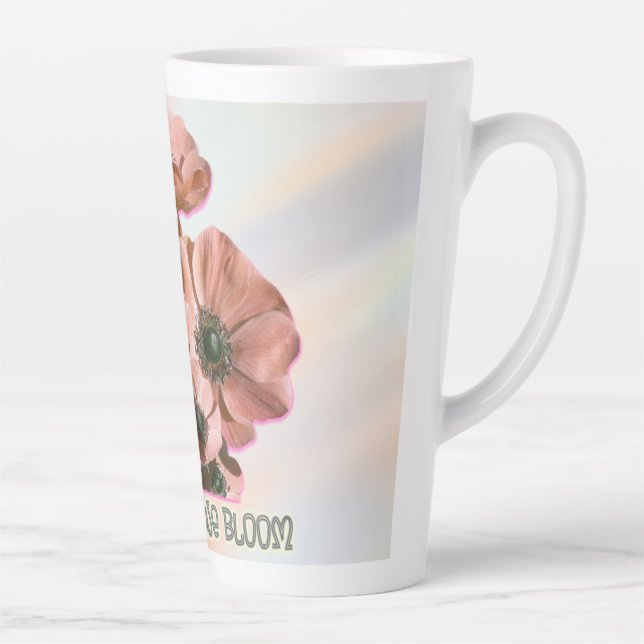 pink floral art latte mug (Right)
