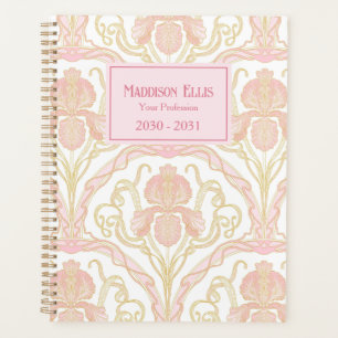 Pink Floral Art Nouveau Feminine Business Planner