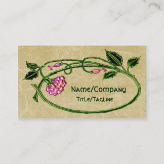 Pink Floral Art Noveau Business Card