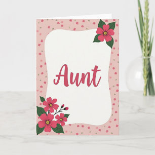 Pink Floral Aunt Day Card