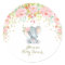 Pink Floral Baby Elephant Thank You Sticker