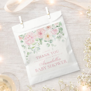 Pink Floral Baby in Bloom Baby Shower Dessert Favour Bags