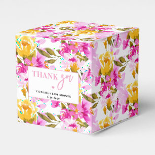 Pink Floral Baby in Bloom Baby Shower Favour Box