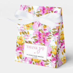 Pink Floral Baby in Bloom Baby Shower Favour Box