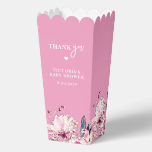 Pink Floral Baby in Bloom Baby Shower Favour Box